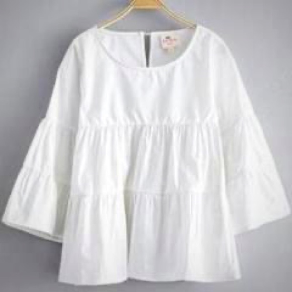 Hayden Girls: White bell sleeve top